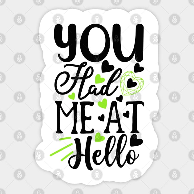 You-Had-Me-At-Hello Sticker by TEENIE DESIGN